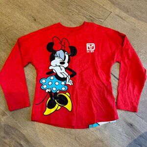 Disney Spirit Jersey Minnie Mouse Red Long Sleeve Shirt Kids M